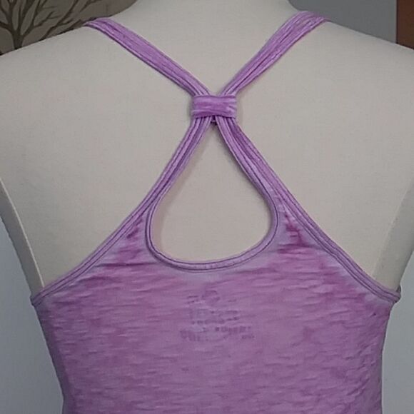 SO Brand Tank Top Racer Back Heathered Purple Burn Out - Picture 3 of 11